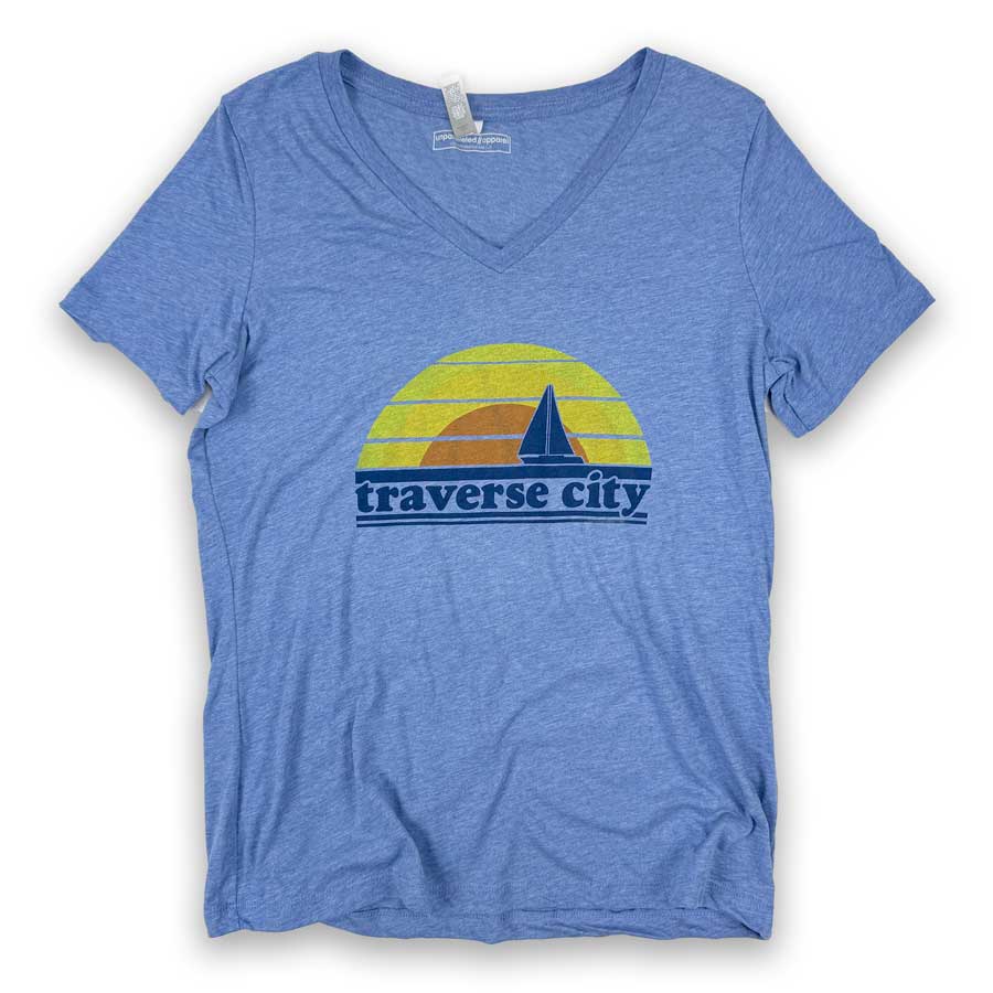 Ladies Traverse City Vintage V-Neck T-Shirt