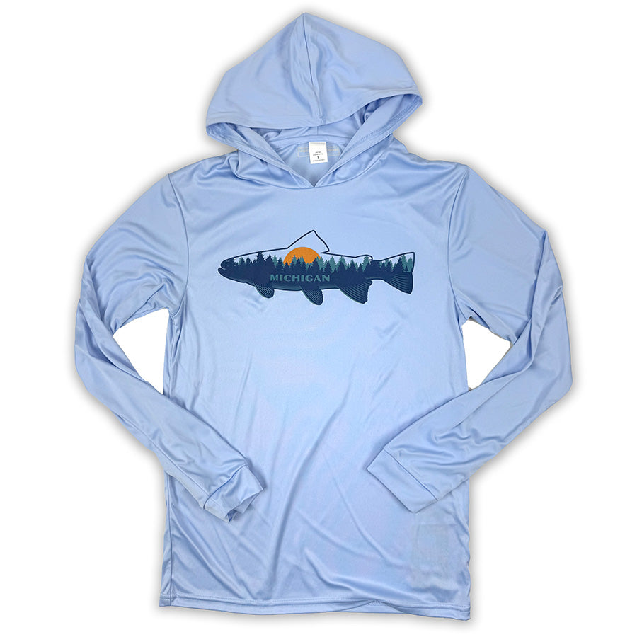 Michigan Brook Trout Performance Long Sleeve Hoodie