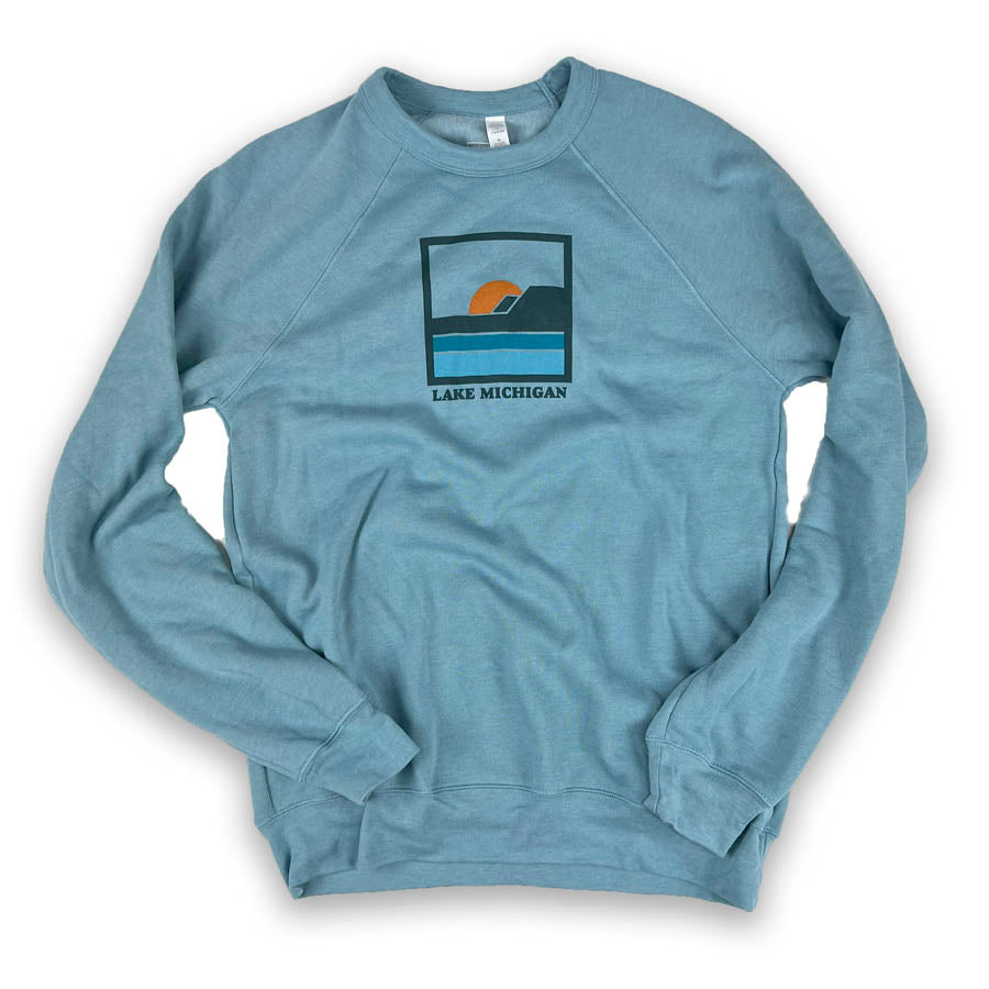 Lake Michigan Bluffs Square Crewneck