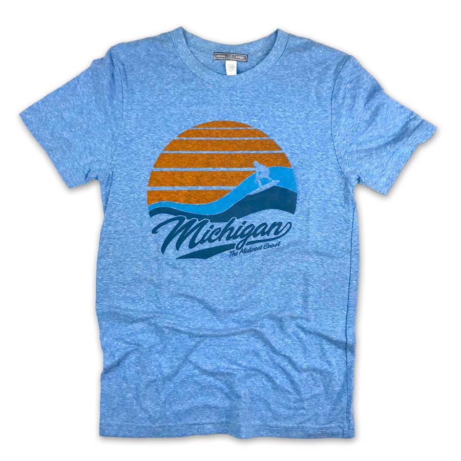Unparalleled Apparel Michigan Vintage Surf T-Shirt Tri Pool / 2XL